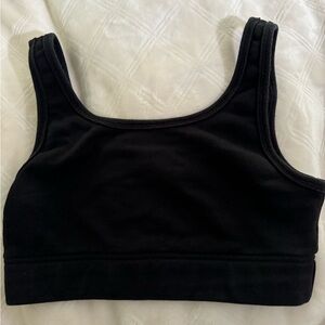 Black Aritzia TNA airy fleece bra top in black